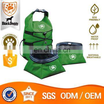 Foldable Polyester Pet Bowl Bag, dog food storage bag.