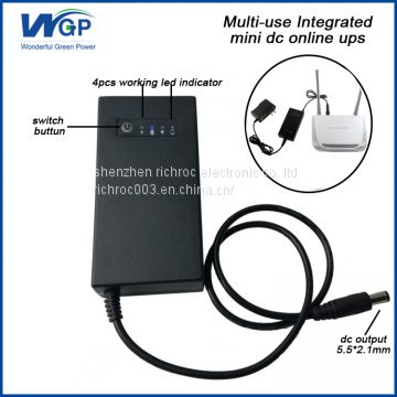 Smallest luminous ups li ion battery backup 7.4v power supply dc home ups kit for voip phone system