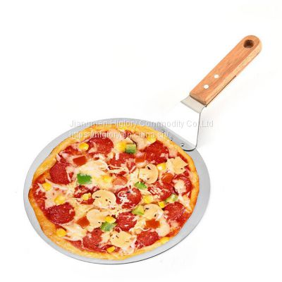 Factory Stainless Steel 430 Pizza Tools Oak Wood Handle Pizza Plate 10/12 Inch Pizza Peel for Baking
