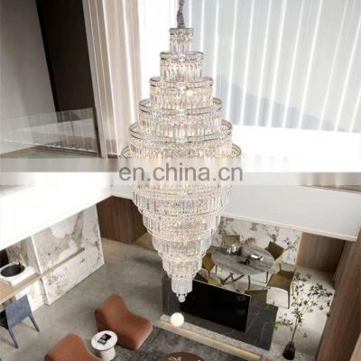 Modern Indoor Decoration Pendant Light Villa Hotel Lobby Custom Crystal Luxury Ceiling Chandelier