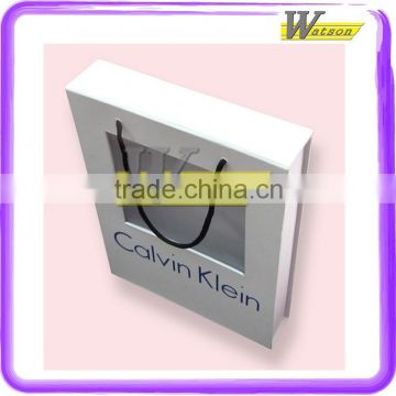 Clearly PVC window paperboard packaging box with cotton handle
