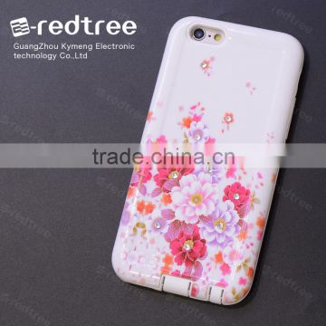 DIY Printing Flower Surface TPU+PC Cell phone case for Iphone 5s 6s 7