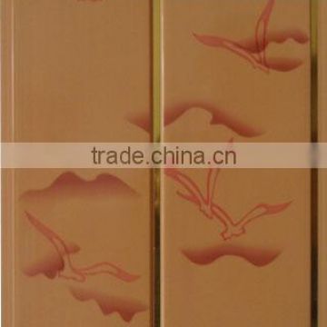 printing,middle groove, brown with gold strip pvc ceiling & wall panel G137-1