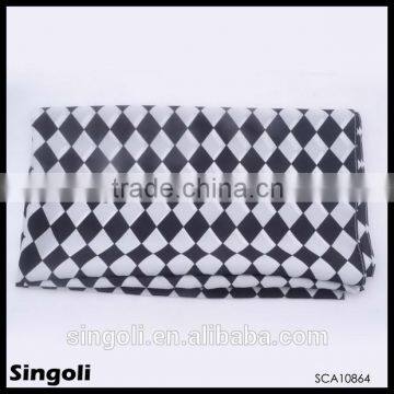 Black and white checkered print Scarf