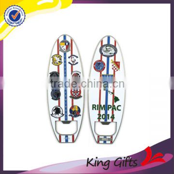 Free sample custom aircraft carrier shape metal beer bottle opener with cheap price