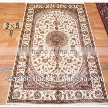 3x5ft Chinese Spun Silk Handmade Carpet for Sale