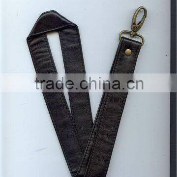 PU leather lanyard/keyhanger/strap with silk screen print/embossment
