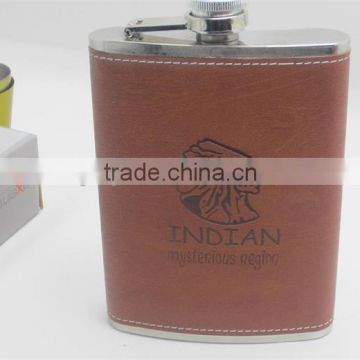 2014 new hot ! ! ! hip flask with leather covered