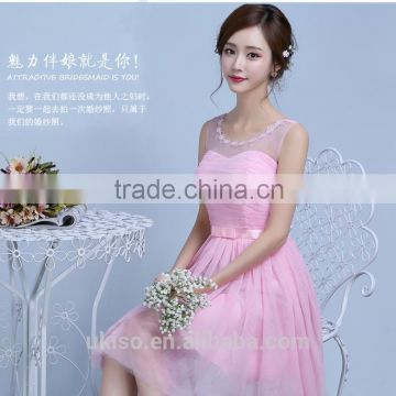 Champagne Sky Blue Peach Pink Purple Wedding Bridesmaid Dresses Short Girl Prom Gowns Women Elegant Party Princess Ball Dress