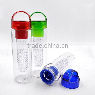 Handle Bpa Free Fruit Infuser Water Bottle Plastic Drinking Sports Bottle Fruit Infuser Bottle