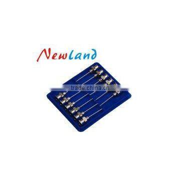 brass rectangle hub luer lock 2015 veterinary needle 19G 1/4''