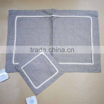 Natural ecru linen dining table Placemats and coasters