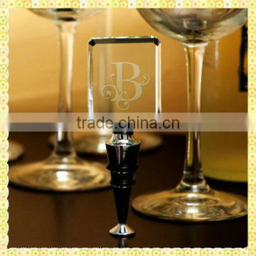 Best Seller Clear Crystal Personalized Wine Stopper For Desk Centerpieces
