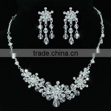 Bridal Handmade Crystal Necklace Earrings Set CS1199
