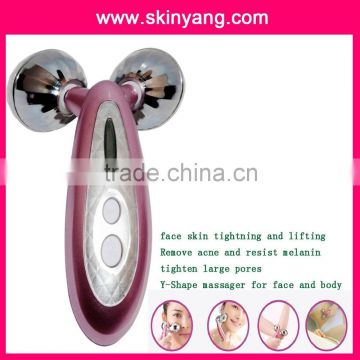 new desig face lifting wrinkle removal facial massage machine with two roller platinum massager for skin lifting.