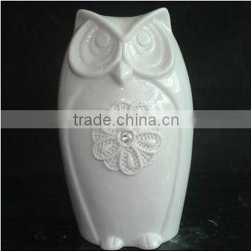 wholesale ceramic owl figurine for home decoration