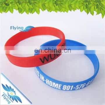 Ink Filled Silicon Bracelets with Logo Debossed Hand Silicone Accessories