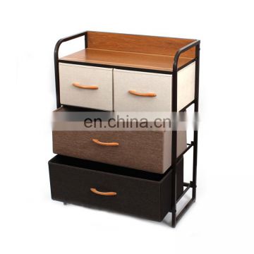 Customized 5L-604 Smart Basics Chest easy pull  4-Drawer fabric chest drawer bedroom dresser storage tower