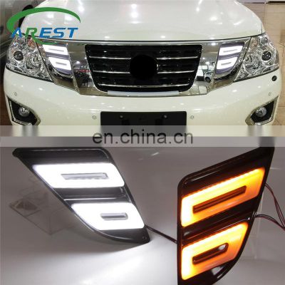 Carest 1Pair For Nissan Patrol Y62 Armada 2012 - 2019 LED DRL Daytime Running Light mask grille lamp with turning signal