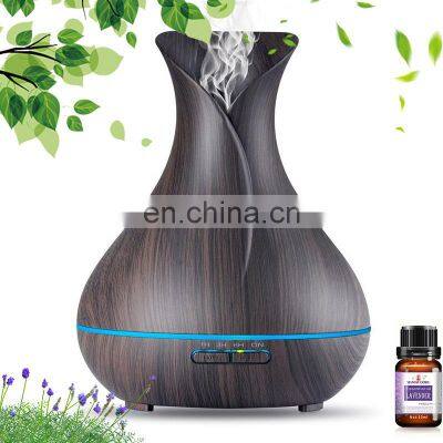 Amazon 400ml Ultrasonic Essential Oil Electric Aroma Diffuser Dark Wood 2019 Ultrasonic Humidifier Tabletop / Portable ROHS EMC