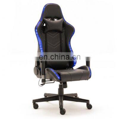 Comfortable Nordic Small MOQ Home Office Furniture Leather Back RGB Lights Visitor Reclining Swivel Ergonomic Gaming Chair