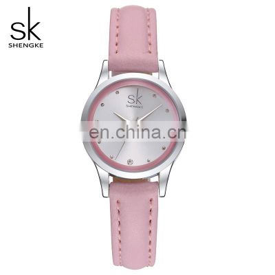 SHENGKE Elegant Watch For Lady Soft Leather Band Wristwatch Gift For Woman Japanese Quartz Movement K0008L