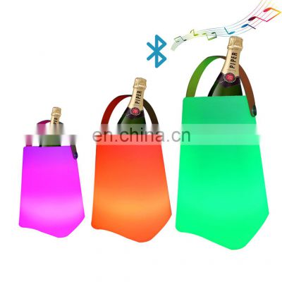 RGB color changing battery moon Lighted up cooler wine served Led Ice Bucket with speaker