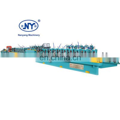 Nanyang high frequency steel erw tube welding forming pipe mill line production