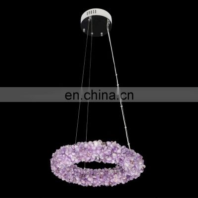 Natural crystal stone chandelier round crystals lighting luxury led crystal modern chandeliers