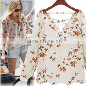 Instyles 2015 tops ladies western print woman chiffon woman new blouse best clothing Clothing