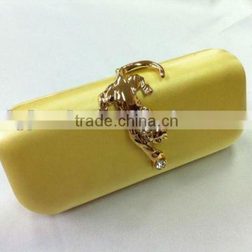 evening handbag factory cheap satin+special tiger clasp fashion evening clutch bags night hand box
