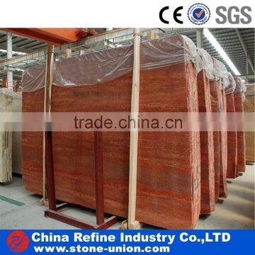 High quality Red Travertine slab for sale