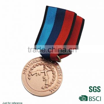 Promotion wholesale custom logo cheap wholesale custom sport metal medal with ribbon