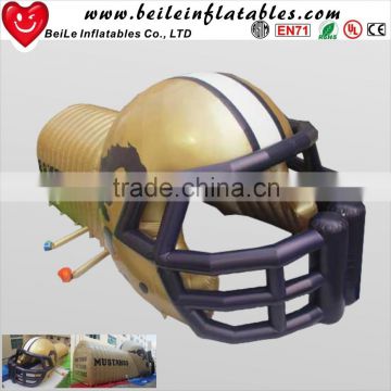 2016 Giant custom golden Inflatable football entrance helmet tunnel