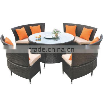 Hot Sale Outdoor Synthetic Resin Round 4,5,6,8,10,12 Seat Table Chairs Sofa Set Poly Rattan Garden Furniture                        
                                                Quality Choice