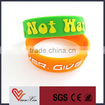Sports,Activity,Event,Christmas Holiday Gifts Embossed and full color silicone wristband no minimum order