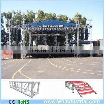 6 pillars outdoor aluminum stage roof systems with suond wings