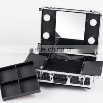lighted makeup box with trolley and mirror D9553
