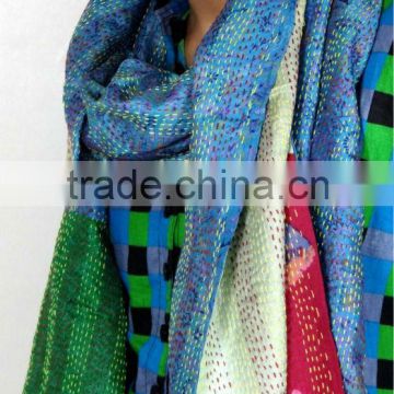 Handmade Women Silk Kantha Shawl