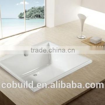 square shape Drop-in Bathtub ,Hotel project acrylic Soaking bathtub