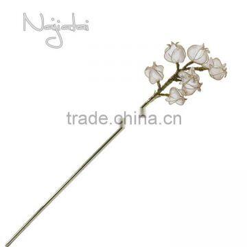 White Branch Metal Parts Japanese Flower Hair Stick