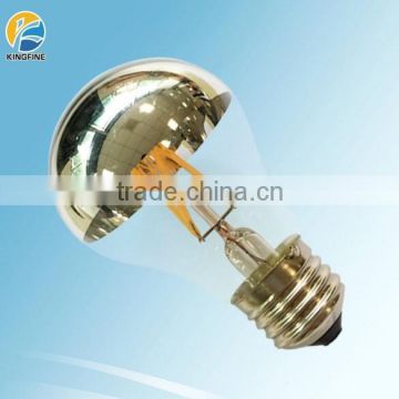 shadowless led bulb dimmable mirror silver cover 4W 5W 6W 8W filament edison bulb