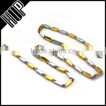 Fashion top sale stainless steel silver and gold handmade link chain