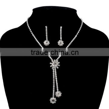 New Fashion Cheap crystal silver bridal jewelry sets