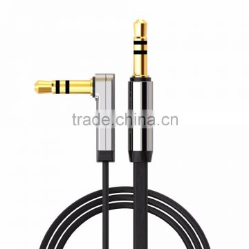 gold plated 3.5mm jack flat aux cable
