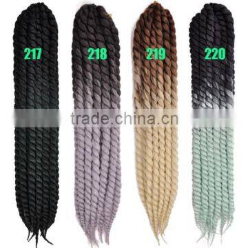 24'' synthetic hair crochet braids ombre two tone havana mambo twist style