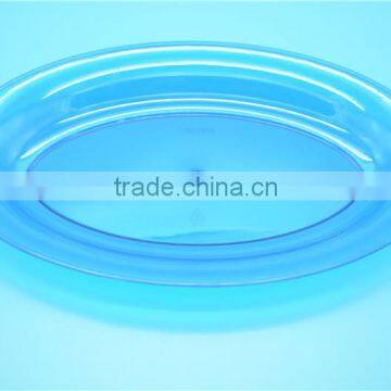 14"x21" PS clear deep plastic oval tray