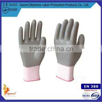 Gants de travail With 13G Grey Oil Proof Nitrile Coated