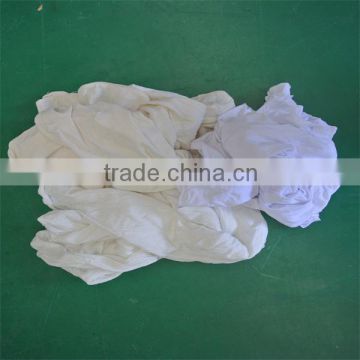 Plain t-shirt white wiping rags for industrial