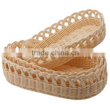 Durable and weatherproof food safe synthetic rattan basket